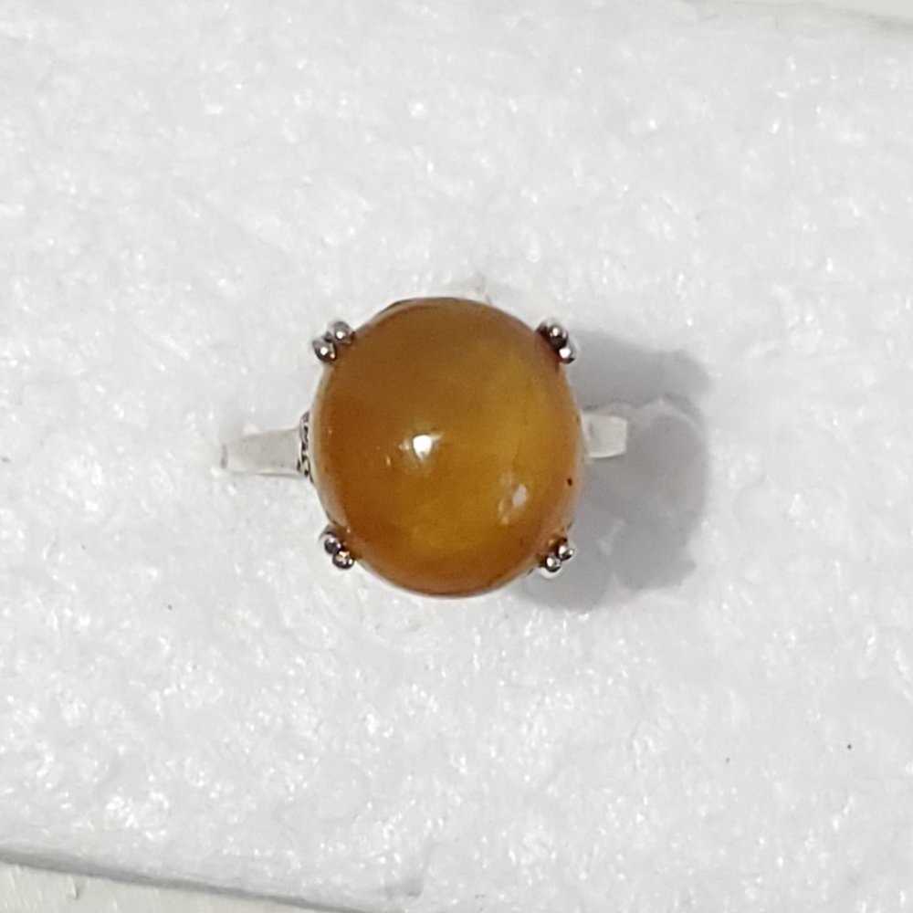 HANDMADE RARE 1 of a Kind Genuine 13.31 Karat Orange Sapphire Cabochon Size 7